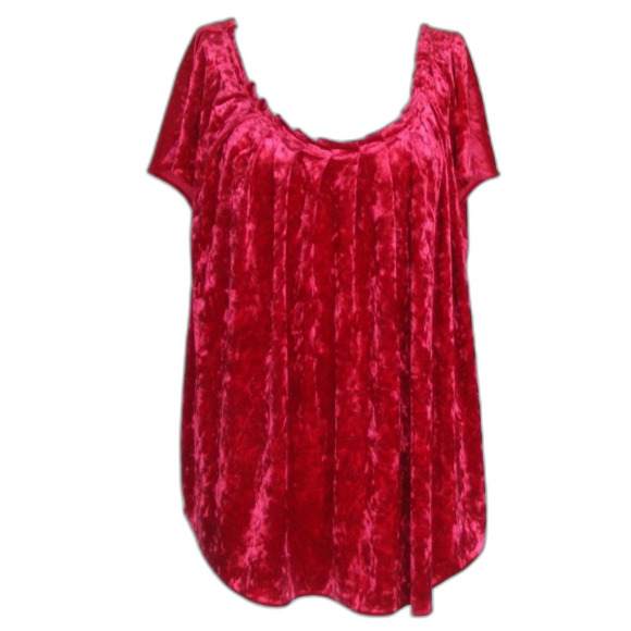 LAUREN CONRAD Top, 2X, Berry, Crushed Velvet, Cap Sleeve - Picture 8 of 12